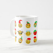 クリスマス絵文字happy顔 コーヒーマグカップ (正面左)