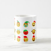 クリスマス絵文字happy顔 コーヒーマグカップ (中央)