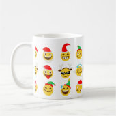 クリスマス絵文字happy顔 コーヒーマグカップ (左)