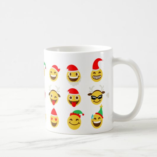 クリスマス絵文字happy顔 コーヒーマグカップ (右)