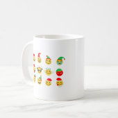 クリスマス絵文字happy顔 コーヒーマグカップ (正面左)