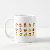 クリスマス絵文字happy顔 コーヒーマグカップ (左)