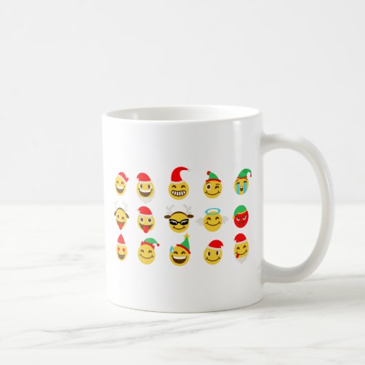 クリスマス絵文字happy顔 コーヒーマグカップ (右)