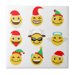 クリスマス絵文字happy顔 タイル