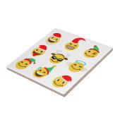 クリスマス絵文字happy顔 タイル (側面)