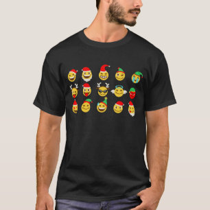 クリスマス絵文字happy顔 tシャツ
