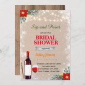 クリスマス絵画とドリンクパーティーのご招待 招待状 (正面/裏面)