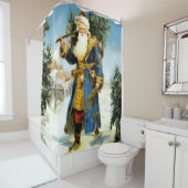 クリスマス絵画父のヴィンテージ シャワーカーテン (インサイチュ)