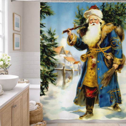 クリスマス絵画父のヴィンテージ シャワーカーテン