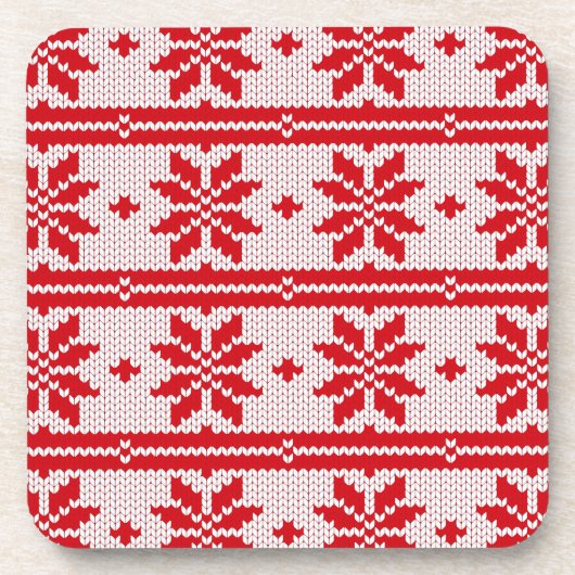 クリスマス編み物シームレスパターン1 +アイディア コースター (正面)