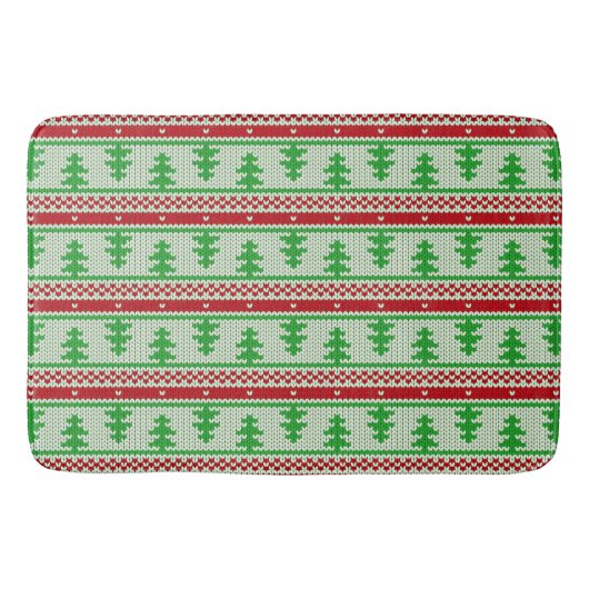 クリスマス編み物シームレスパターン2 +アイディア バスマット (正面)