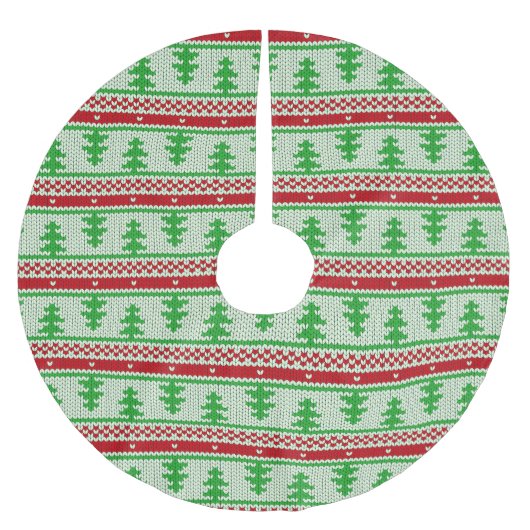 クリスマス編み物シームレスパターン2 +アイディア ブラッシュドポリエステルツリースカート (正面)