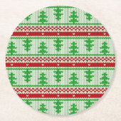 クリスマス編み物シームレスパターン2 +アイディア ラウンドペーパーコースター (正面)