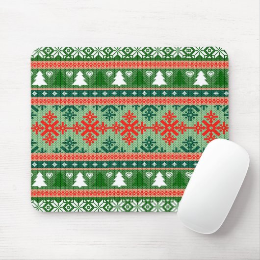 クリスマス編み物パターン マウスパッド (マウス)