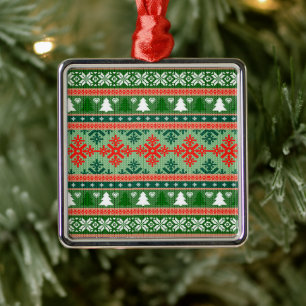 クリスマス編み物パターン メタルオーナメント