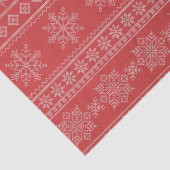 クリスマス編み物北欧の赤い白いクリスマススノーフレーク 薄葉紙 (詳細)