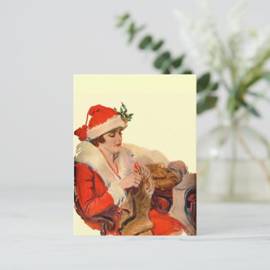 クリスマス編み物 シーズンポストカード (スタンド正面)