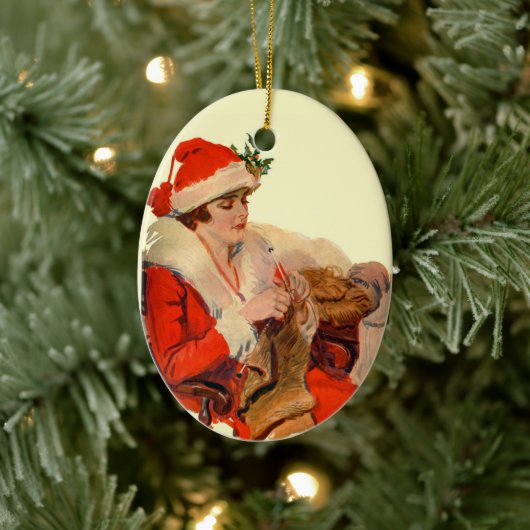 クリスマス編み物 セラミックオーナメント (ツリー)