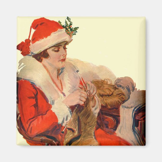 クリスマス編み物 マグネット (正面)