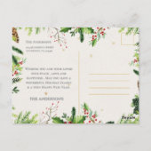 クリスマス縁どの緑の季節の挨拶の写真 ポストカード (裏面)