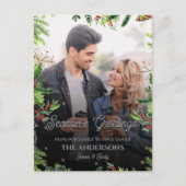 クリスマス縁どの緑の季節の挨拶の写真 ポストカード (正面)