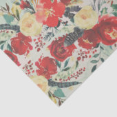 クリスマス縁どの花と星（青） 薄葉紙 (詳細)