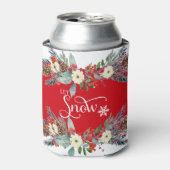 クリスマス縁どの花 – それを雪のタイポグラフィ 缶クーラー (缶正面)