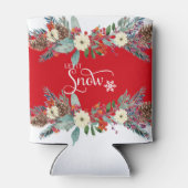 クリスマス縁どの花 – それを雪のタイポグラフィ 缶クーラー (裏面)