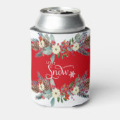 クリスマス縁どの花 – それを雪のタイポグラフィ 缶クーラー (缶裏面)