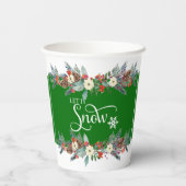 クリスマス縁どの花 – それを雪タイポグラフィ2 紙コップ (裏面)