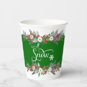 クリスマス縁どの花 – それを雪タイポグラフィ2 紙コップ (正面)