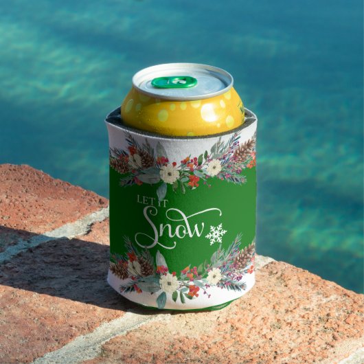 クリスマス縁どの花 – それを雪タイポグラフィ2 缶クーラー (インサイチュ プール)