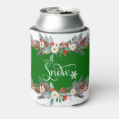 クリスマス縁どの花 – それを雪タイポグラフィ2 缶クーラー (缶裏面)