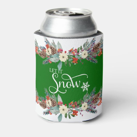 クリスマス縁どの花 – それを雪タイポグラフィ2 缶クーラー (缶裏面)