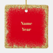 クリスマス縁どの飾り付けで縁どの米国のパトロール セラミックオーナメント (裏面)