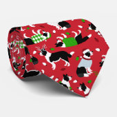 クリスマス縁どコリー ネクタイ (ロール)