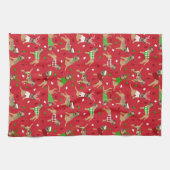 クリスマス縁どテリア キッチンタオル (横)