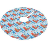 クリスマス縁どデリバリートラック雪のコリー犬 ブラッシュドポリエステルツリースカート (アングル)