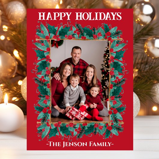 クリスマス縁どリースフォトクリスマスカード カード