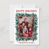 クリスマス縁どリースフォトクリスマスカード サンキューカード (正面)