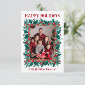 クリスマス縁どリースフォトクリスマスカード サンキューカード (スタンド正面)