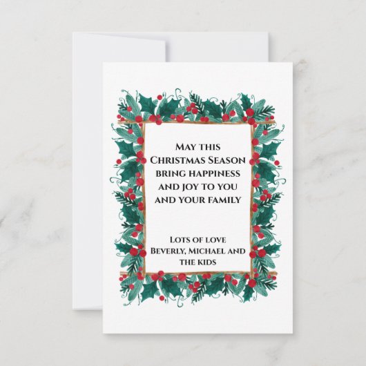 クリスマス縁どリースフォトクリスマスカード サンキューカード (裏面)