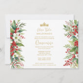 クリスマス縁どXVsホリー甘フローラスペインの 招待状 (裏面)