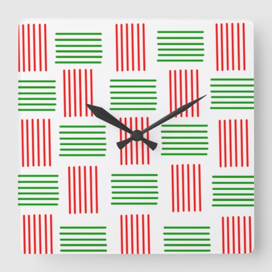 クリスマス織り スクエア壁時計 (正面)