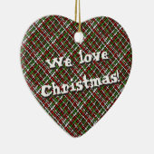 クリスマス織カラフルりグラフィックBurlapとTex セラミックオーナメント (右)