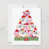 クリスマス羊＆豚ツリー ノートカード (裏面)