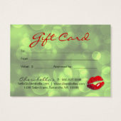クリスマス美しいサロンギフトカードリップライトグリーンレッド (裏面)