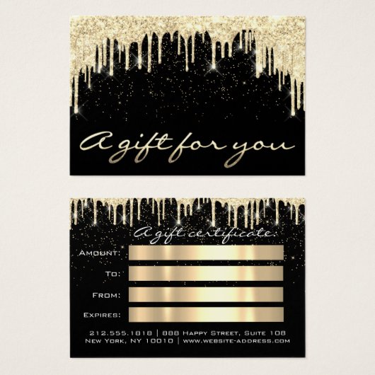 クリスマス美しいサロンヘアゴールドコンフェッティギフトドリップ (正面&裏面)