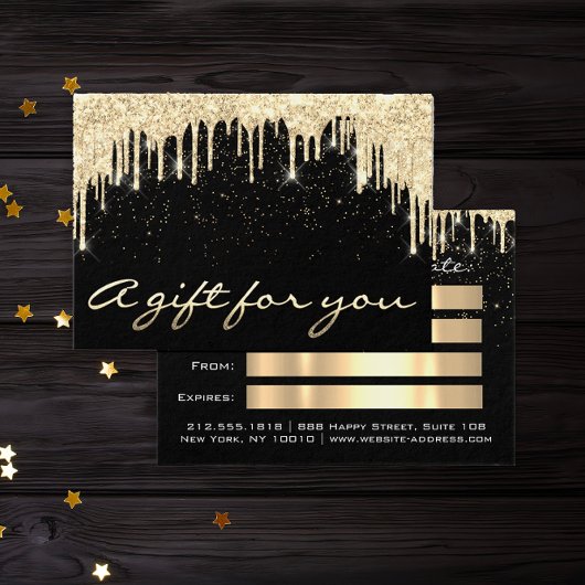 クリスマス美しいサロンヘアゴールドコンフェッティギフトドリップ