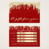 クリスマス美しいサロンヘア金ゴールド紙吹雪ギフトレッド (正面&裏面)